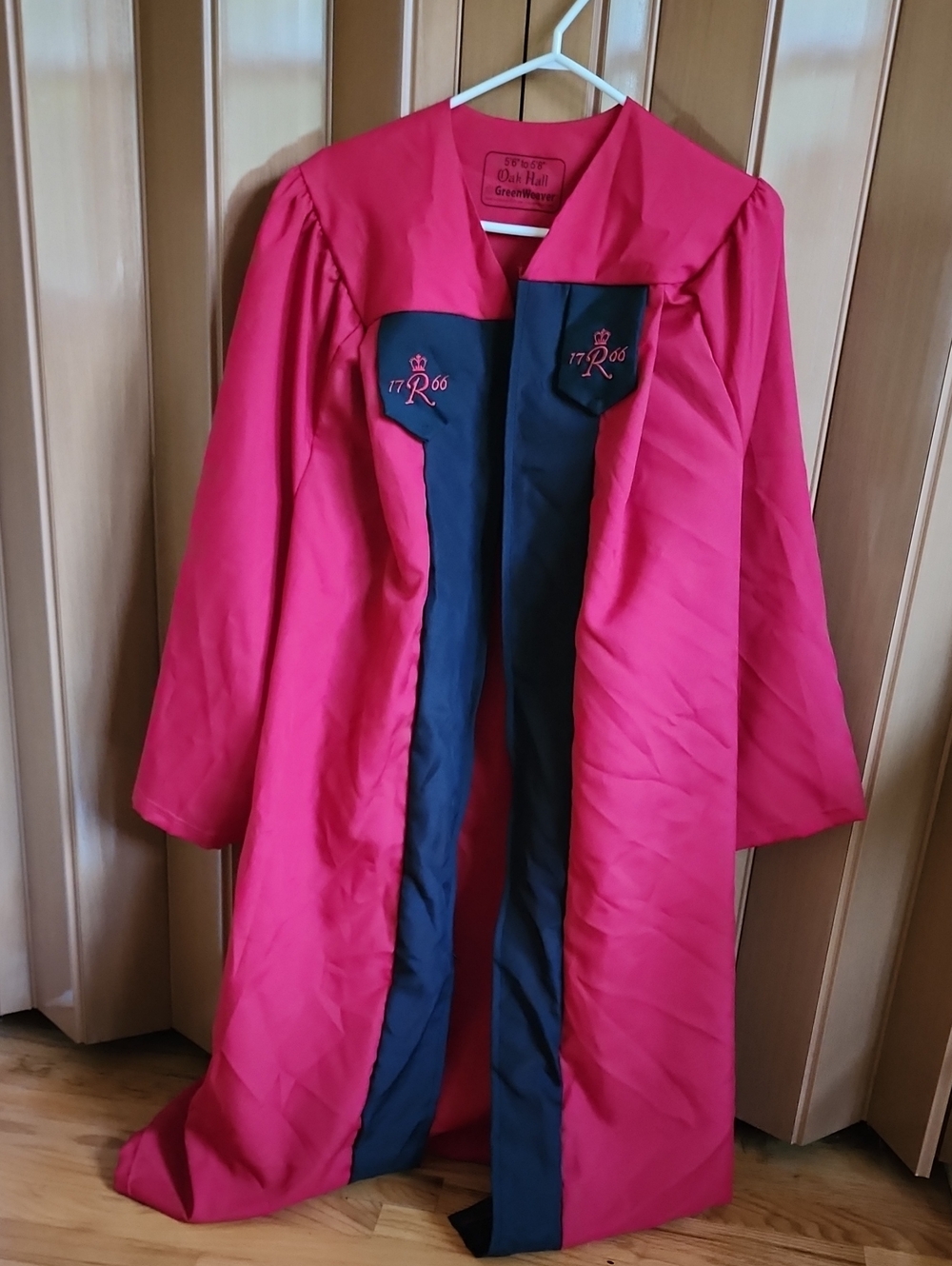 Graduation Robe - Red and Black Academic Gown